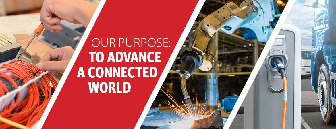 Collage of four images highlighting Our Purpose: To Advance a Connected World