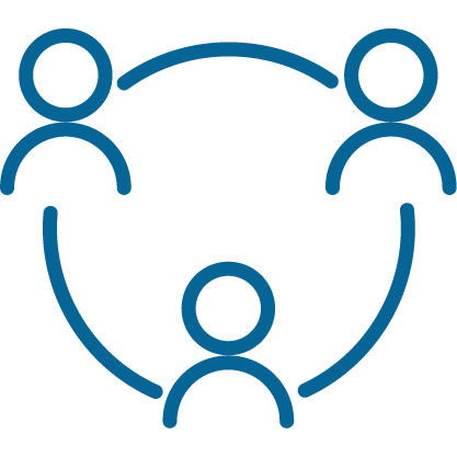 People working together as icons