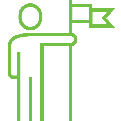Icon of a man holding a flag