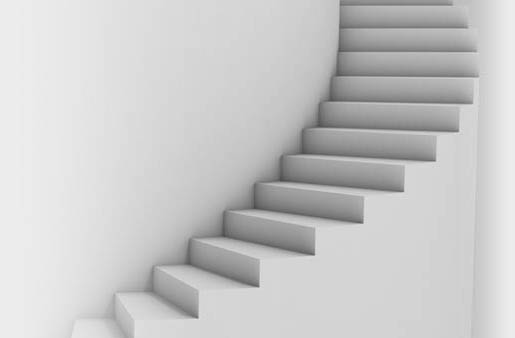 White staircase leading upward