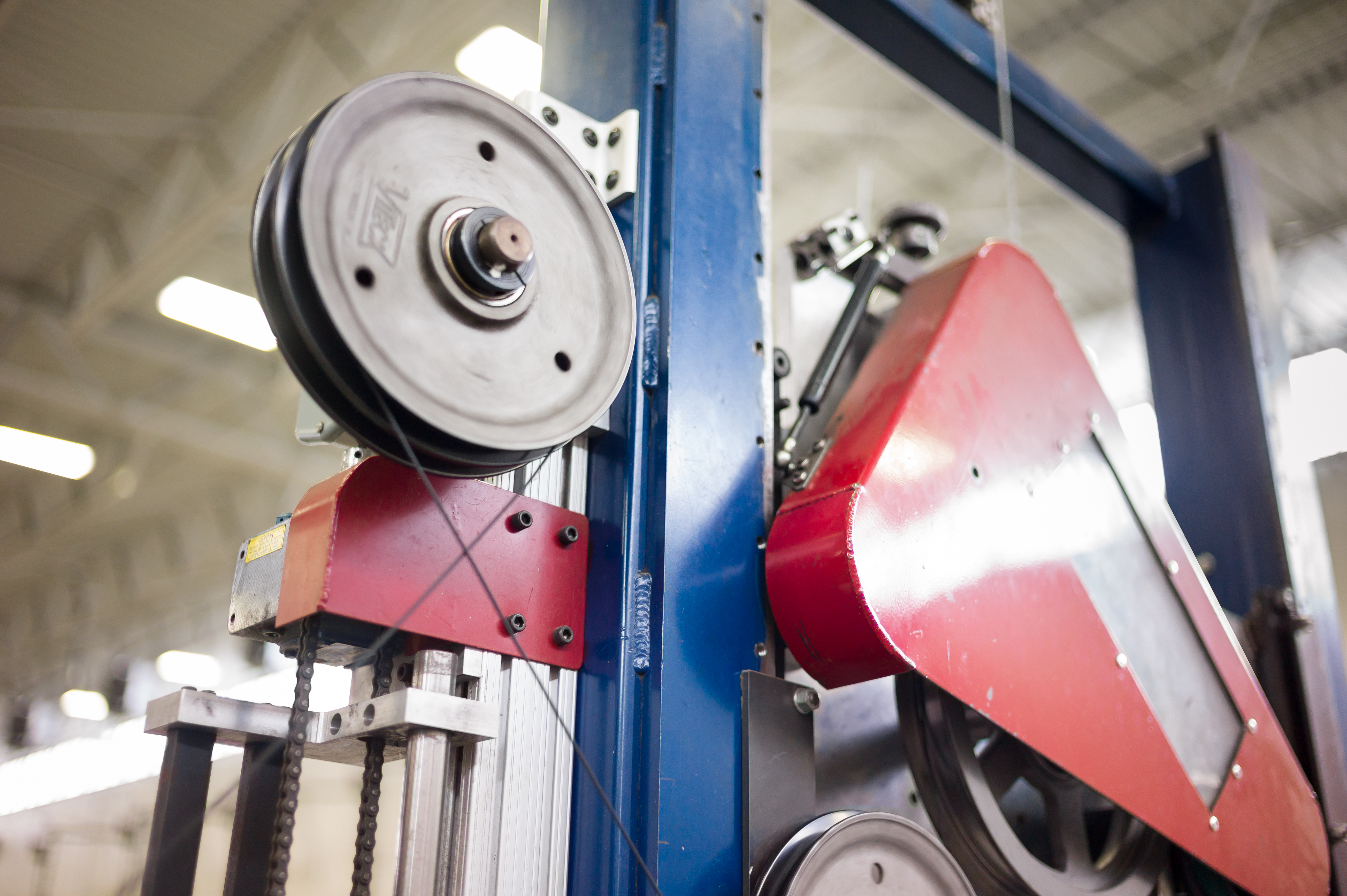 Wire on a large machine.